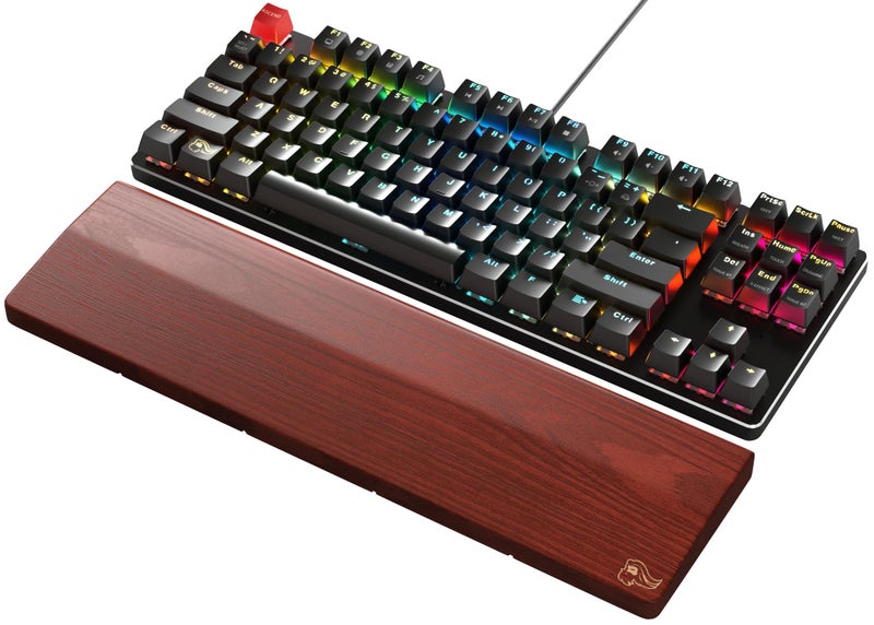 Glorious TKL Wrist Rest - Brown Wooden Wrist Rest - Mechanical Keyboard Wood Ergonomic Palm Rest - 14x4 inches/19mm Thick (GV-87-BROWN) - Image 5